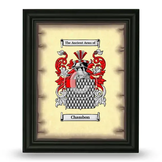 Chambon Coat of Arms Framed - Black