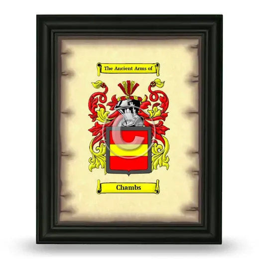 Chambs Coat of Arms Framed - Black
