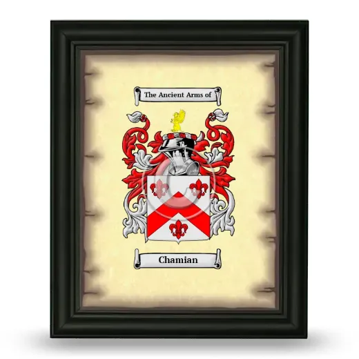 Chamian Coat of Arms Framed - Black