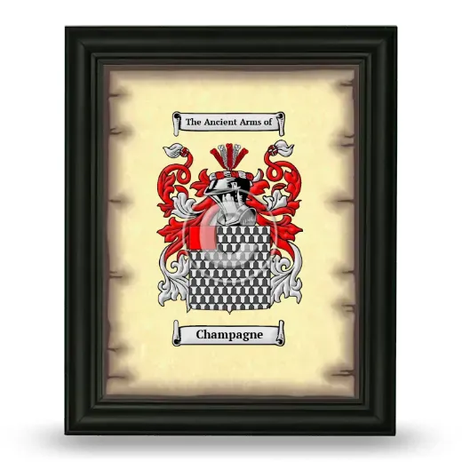 Champagne Coat of Arms Framed - Black