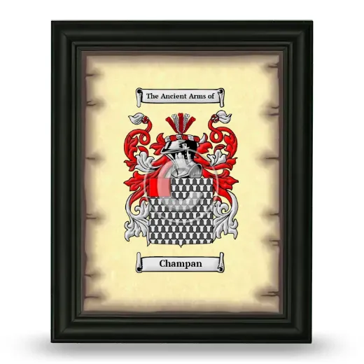 Champan Coat of Arms Framed - Black