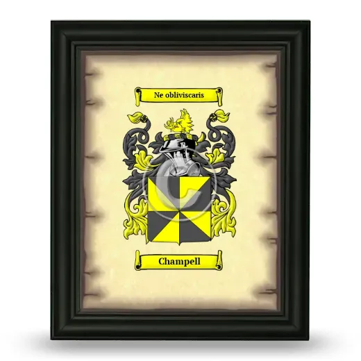 Champell Coat of Arms Framed - Black