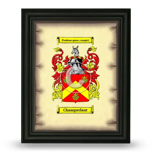Champerlant Coat of Arms Framed - Black