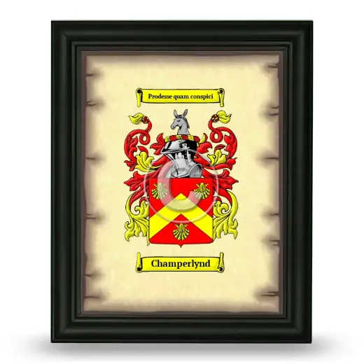 Champerlynd Coat of Arms Framed - Black