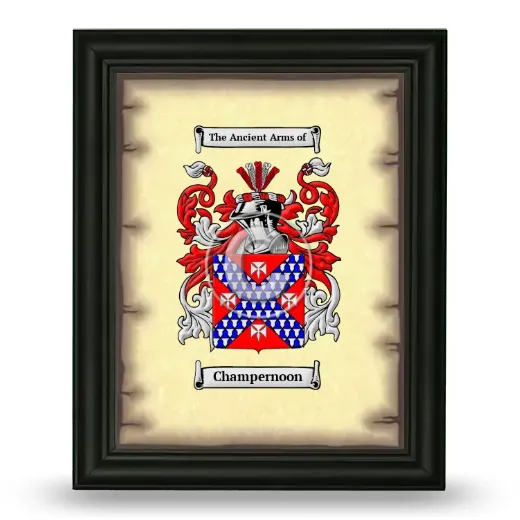 Champernoon Coat of Arms Framed - Black
