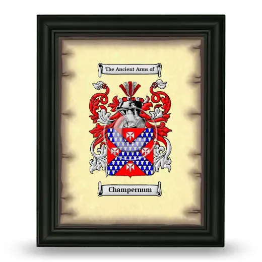 Champernum Coat of Arms Framed - Black