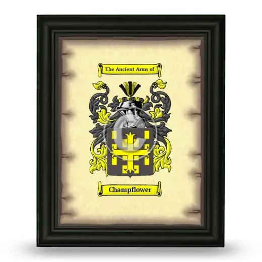 Champflower Coat of Arms Framed - Black
