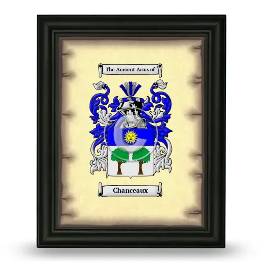 Chanceaux Coat of Arms Framed - Black