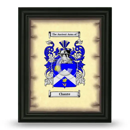 Chante Coat of Arms Framed - Black