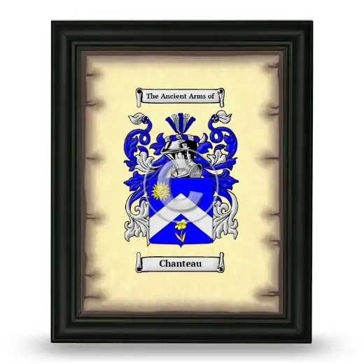 Chanteau Coat of Arms Framed - Black