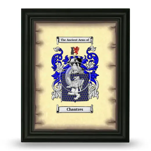 Chantres Coat of Arms Framed - Black