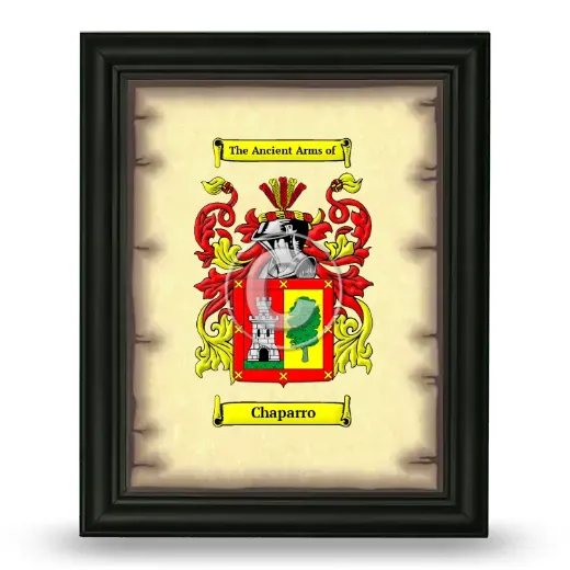 Chaparro Coat of Arms Framed - Black