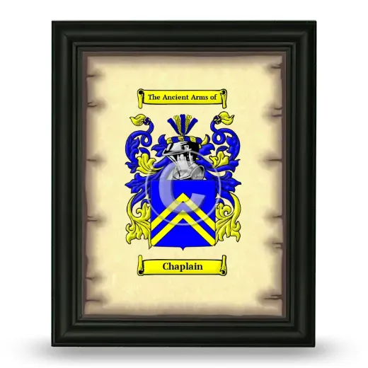 Chaplain Coat of Arms Framed - Black
