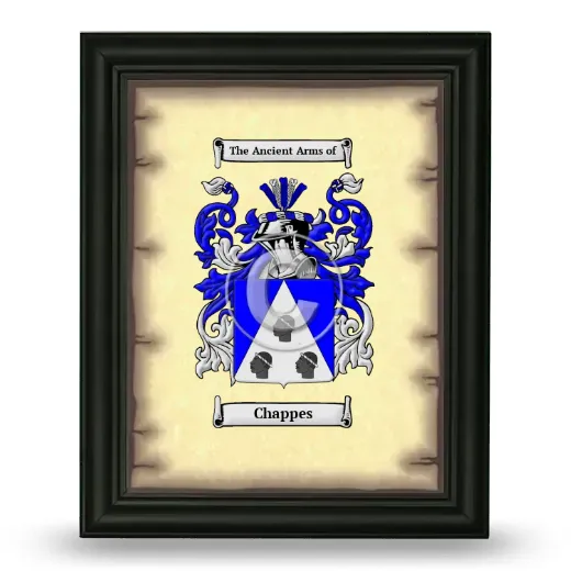 Chappes Coat of Arms Framed - Black