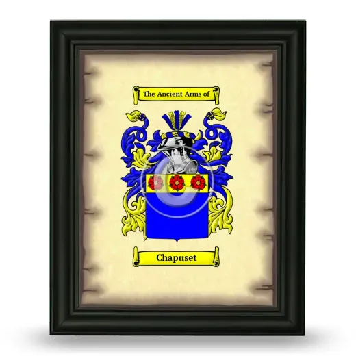 Chapuset Coat of Arms Framed - Black