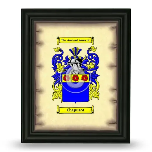 Chapusot Coat of Arms Framed - Black