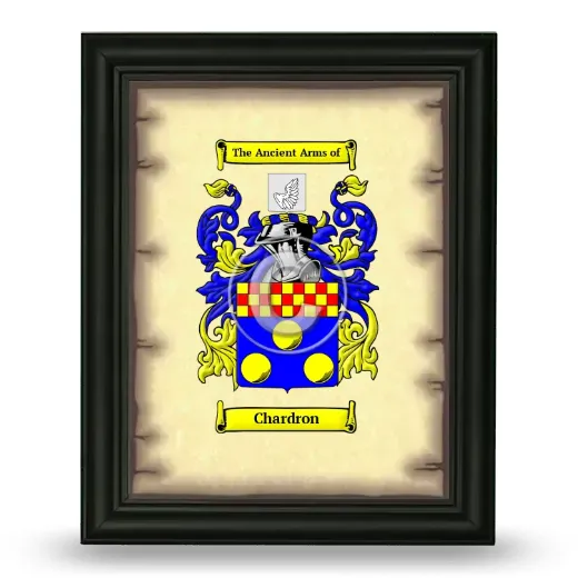 Chardron Coat of Arms Framed - Black