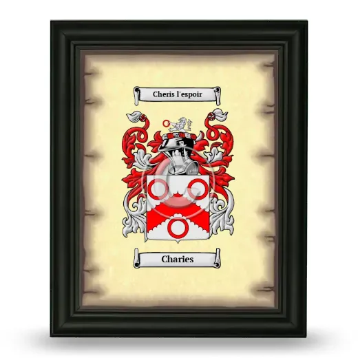 Charies Coat of Arms Framed - Black