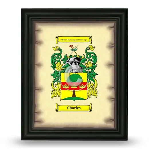 Charles Coat of Arms Framed - Black