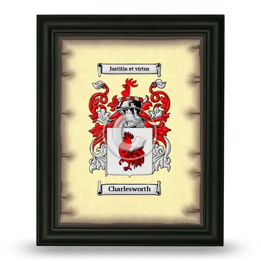 Charlesworth Coat of Arms Framed - Black