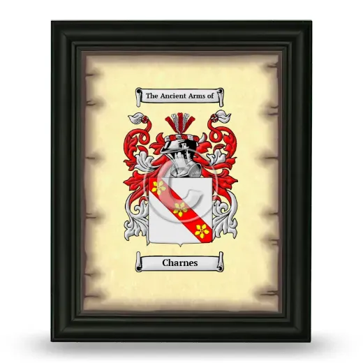 Charnes Coat of Arms Framed - Black