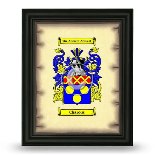 Charous Coat of Arms Framed - Black