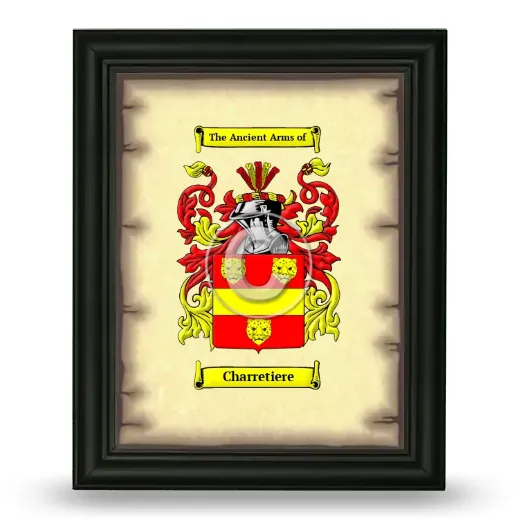 Charretiere Coat of Arms Framed - Black
