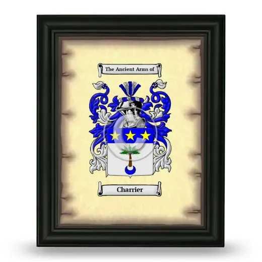 Charrier Coat of Arms Framed - Black
