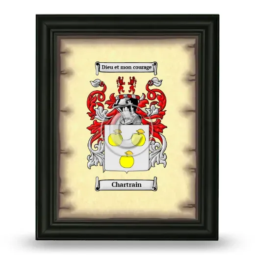 Chartrain Coat of Arms Framed - Black