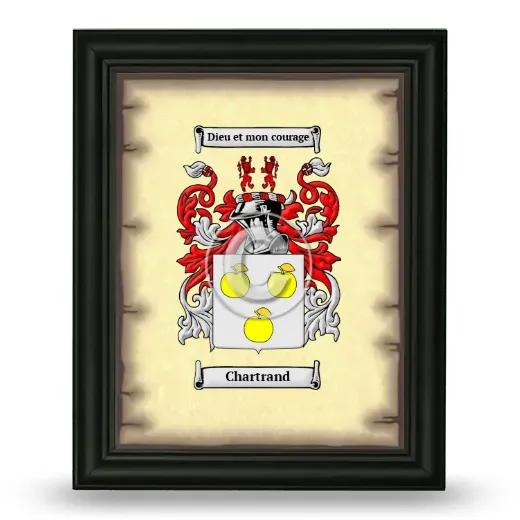 Chartrand Coat of Arms Framed - Black