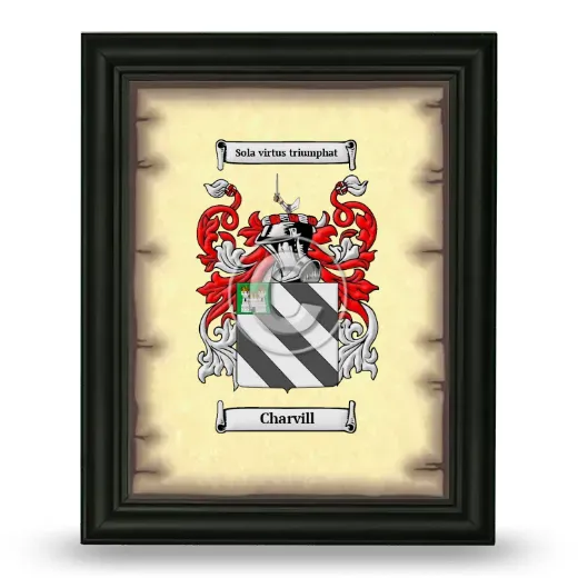 Charvill Coat of Arms Framed - Black
