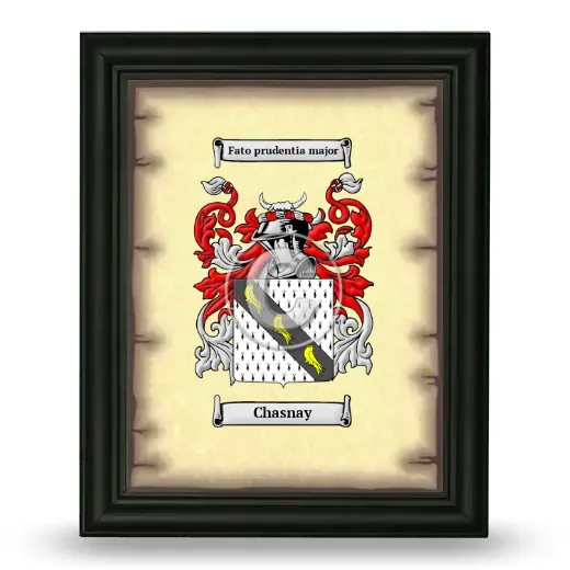 Chasnay Coat of Arms Framed - Black