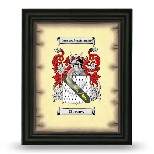 Chasney Coat of Arms Framed - Black