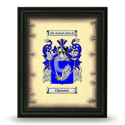 Chassant Coat of Arms Framed - Black