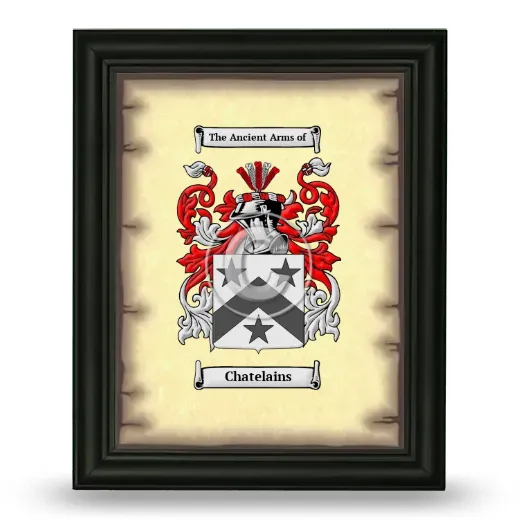 Chatelains Coat of Arms Framed - Black