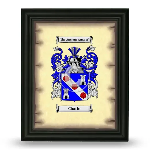 Chatin Coat of Arms Framed - Black