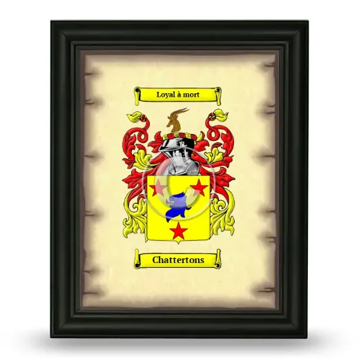 Chattertons Coat of Arms Framed - Black