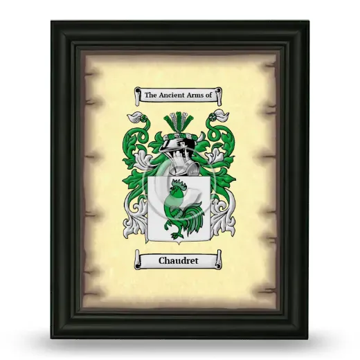 Chaudret Coat of Arms Framed - Black