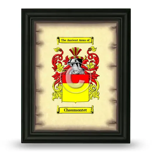 Chaumontet Coat of Arms Framed - Black