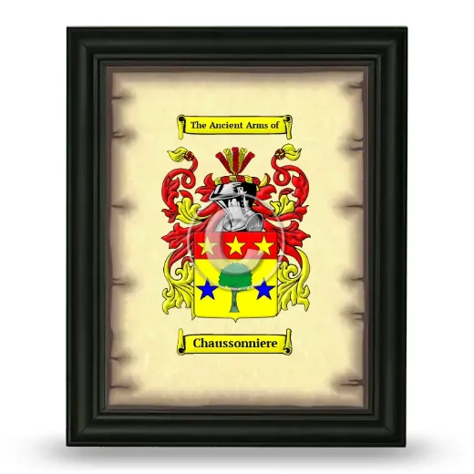 Chaussonniere Coat of Arms Framed - Black