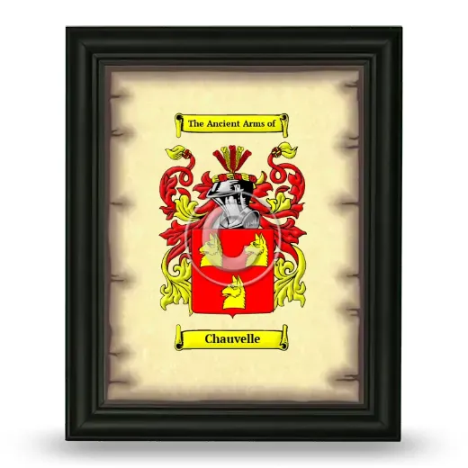 Chauvelle Coat of Arms Framed - Black