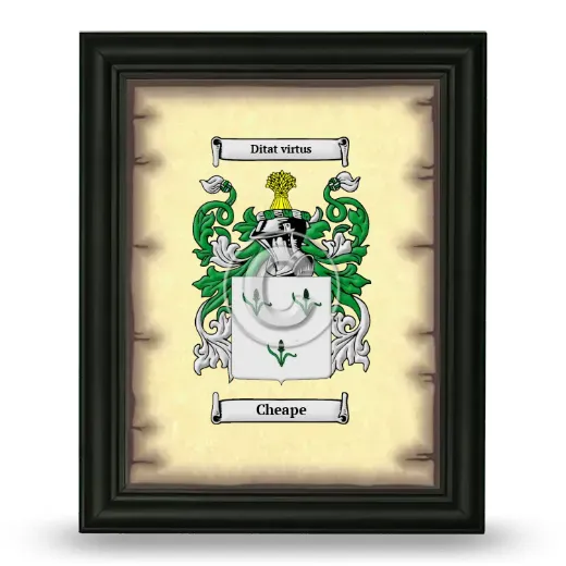 Cheape Coat of Arms Framed - Black