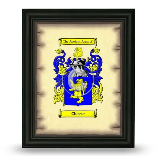 Cheese Coat of Arms Framed - Black