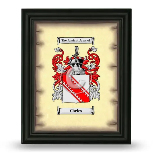 Cheles Coat of Arms Framed - Black