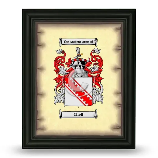 Chell Coat of Arms Framed - Black