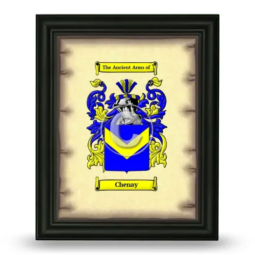 Chenay Coat of Arms Framed - Black