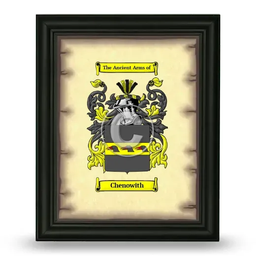 Chenowith Coat of Arms Framed - Black