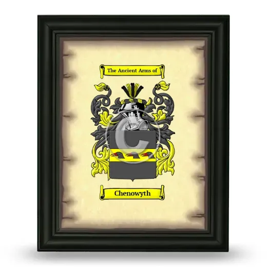 Chenowyth Coat of Arms Framed - Black