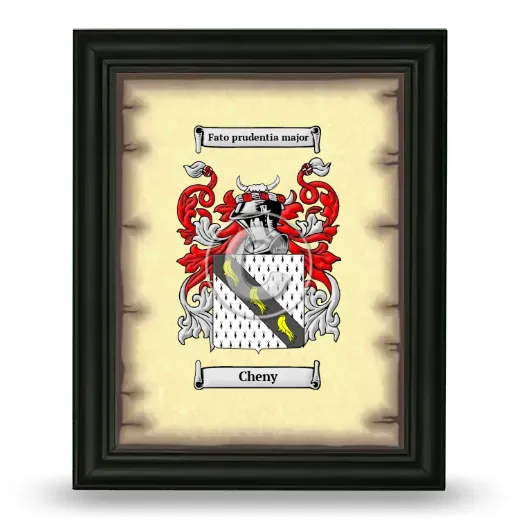Cheny Coat of Arms Framed - Black