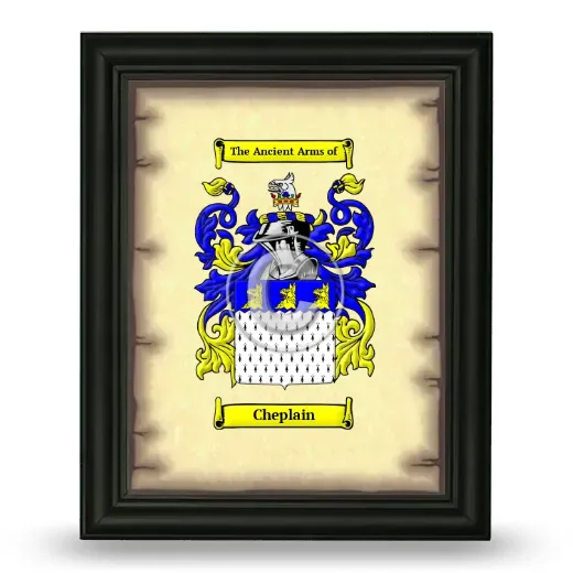 Cheplain Coat of Arms Framed - Black